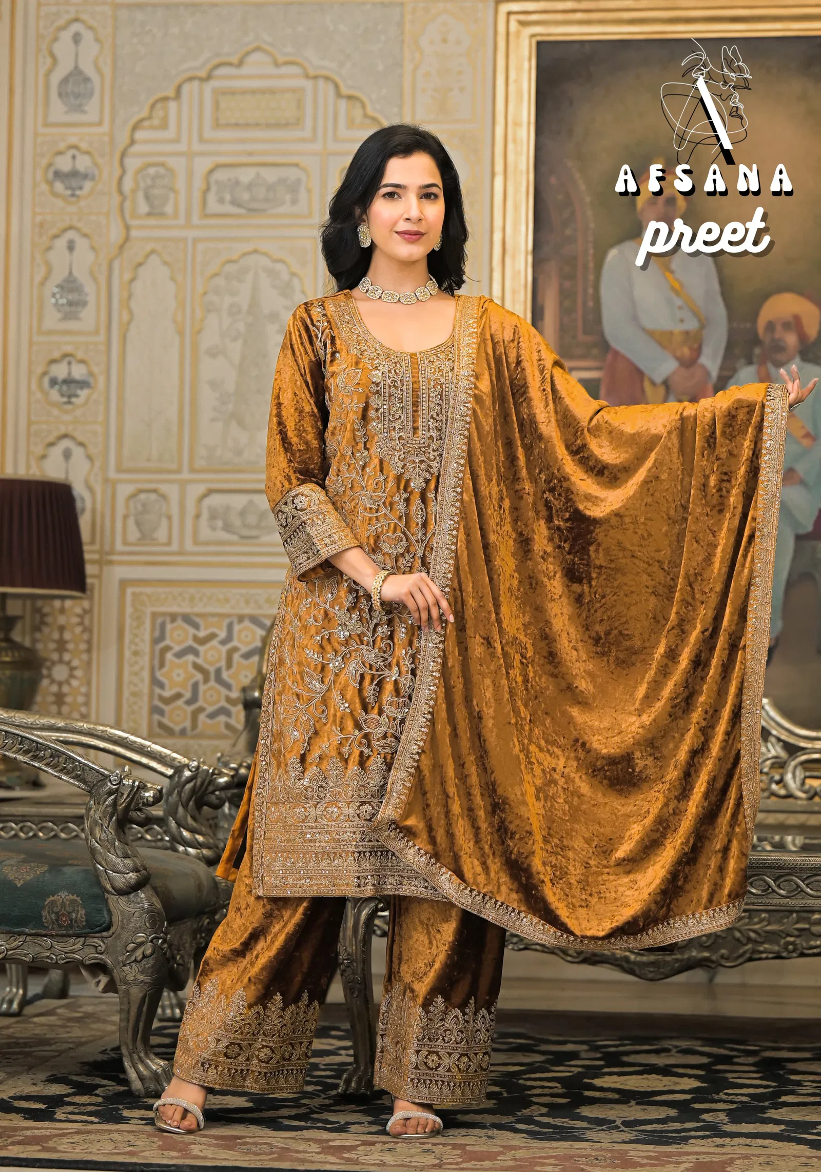 Preet By Afsana Viscose Makhmal Cording Work Readymade Suits Orders In India